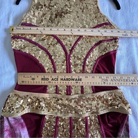 Algy Dress Womens L Sequin Hi-Low Costume Long Colorblock Dance Performance USA - Picture 9 of 14